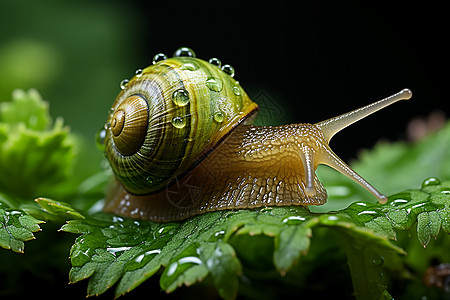 蜗牛的微距图片