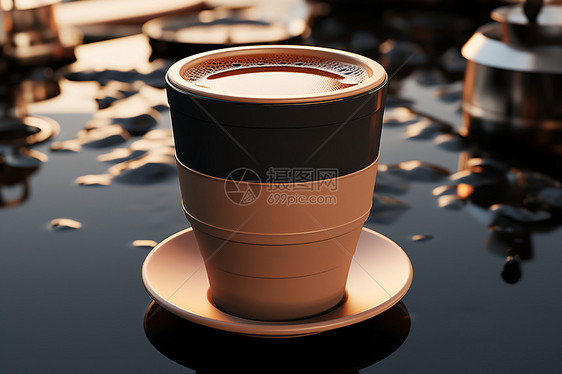 晨间的一杯咖啡图片