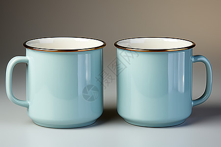双蓝咖啡杯图片