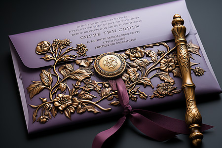 婚礼封面典雅精致的紫色包装封皮背景