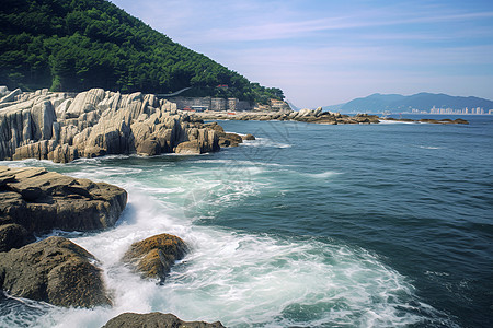 海岸的石头滩图片