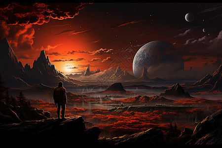 火星领域探索背景图片