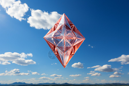 蓝天下的钻石风筝图片