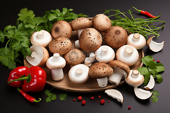 蘑菇与胡椒图片