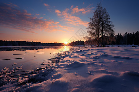 冬日的夕阳图片