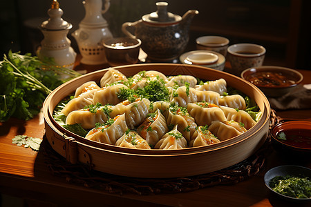 中式传统蒸饺图片