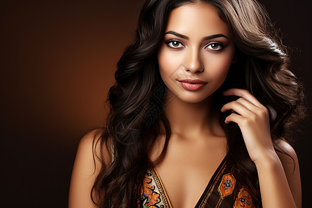 印度女孩印度混血美女背景
