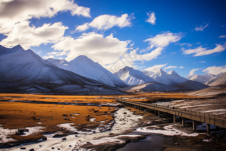 美丽的高原雪山景观图片