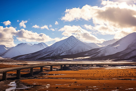 高原雪山的美丽景观图片