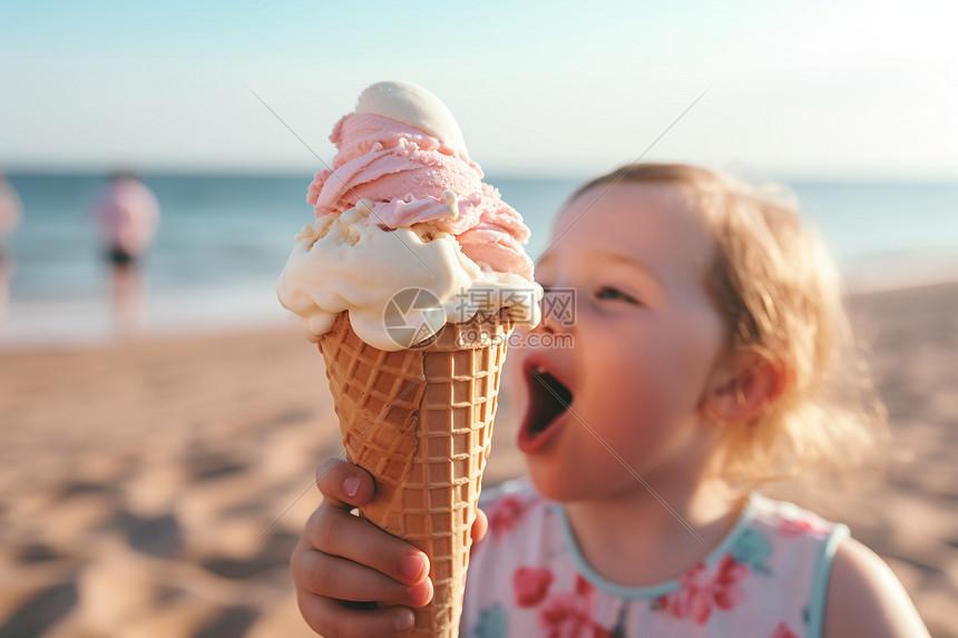 享用冰淇淋的夏日时光图片