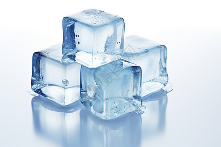 方形透明冰块堆图片