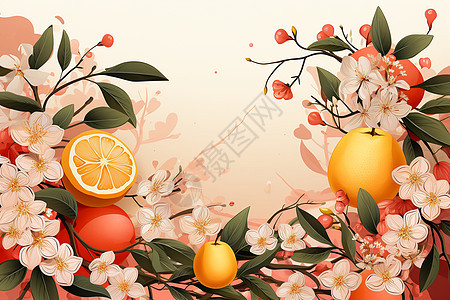 橙色与粉色的维纳斯花背景图片