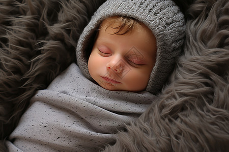 宝宝在毯子睡觉图片