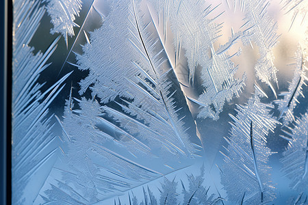 玻璃上的冷凝雪花图片