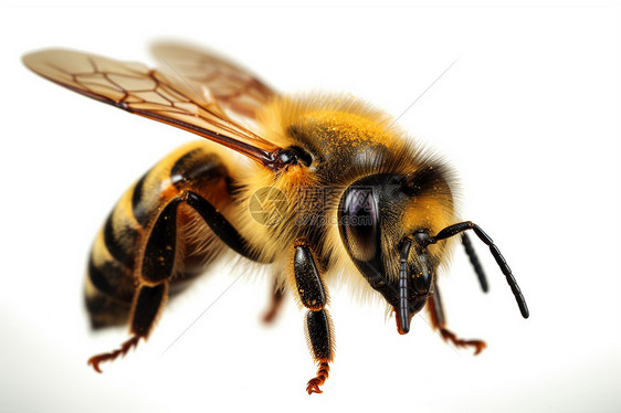 白色背景上的蜜蜂昆虫图片