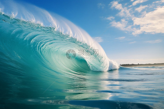 海浪涌动的海面图片