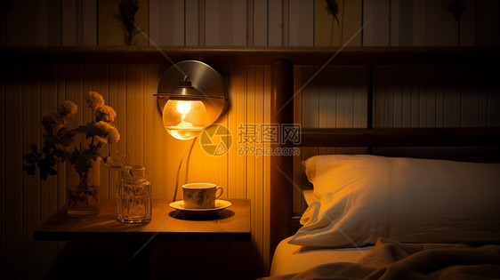 卧室床头灯泡图片