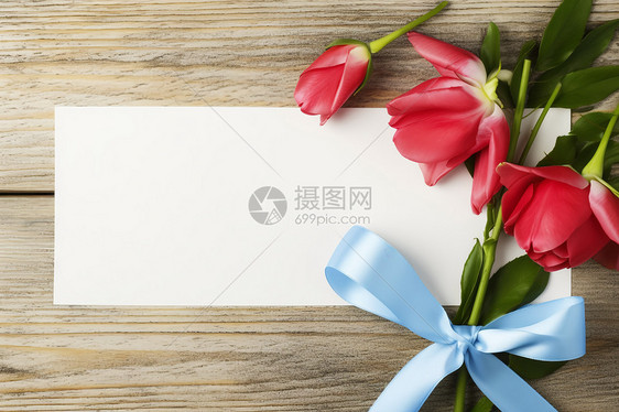 情人节的花朵卡纸背景图片