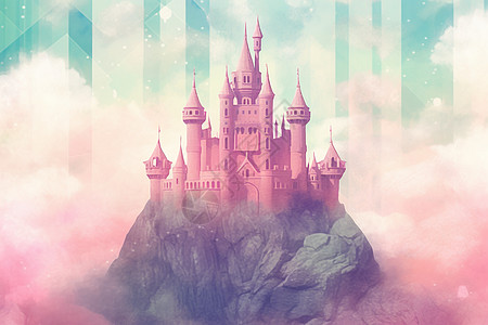 中世纪童话城堡创意插图背景图片