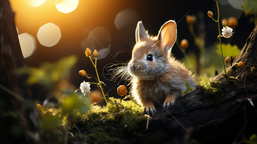 树林里的兔子图片