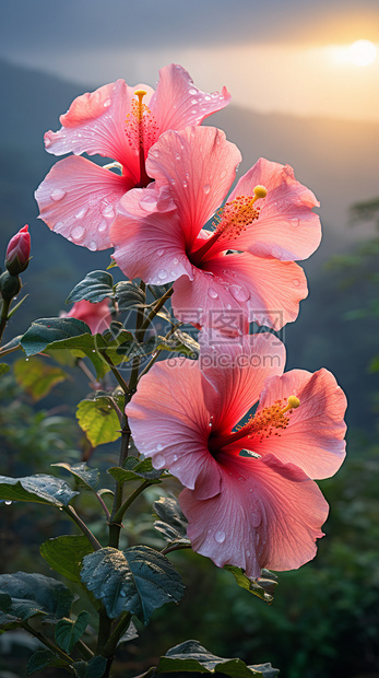 盛开的芙蓉花图片