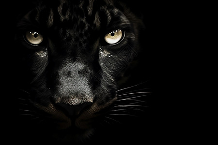 黑豹在黑暗中凝视图片