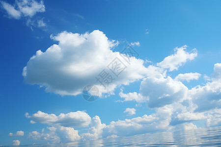 蓝色天空上的云朵图片