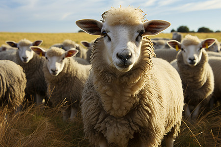 农场放牧的羊群图片
