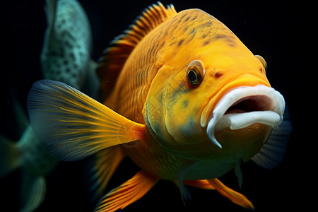 水下的黄色金鱼图片