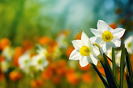 洁白的水仙花背景图片