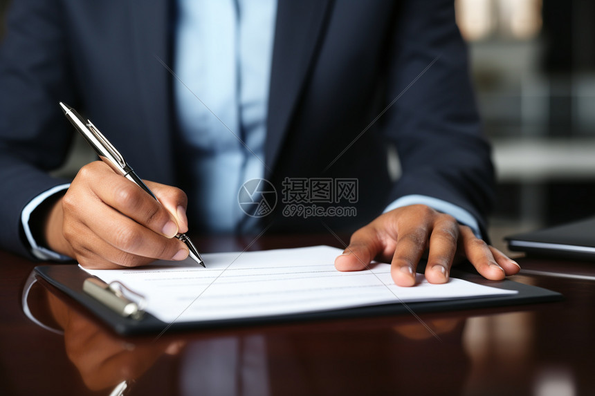 商务人士用签署文件图片