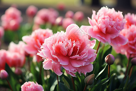 春日的粉红色花朵图片