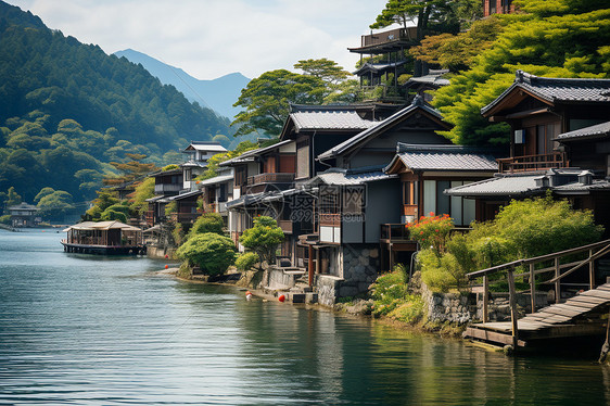 湖畔的山屋图片