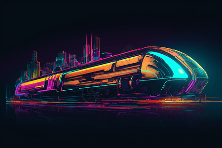 波普艺术风格的超环列车图片