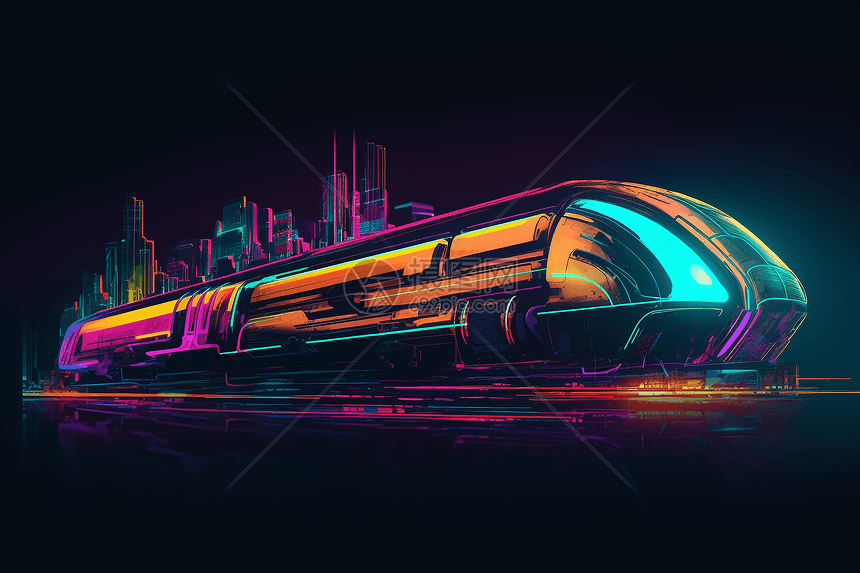 波普艺术风格的超环列车图片