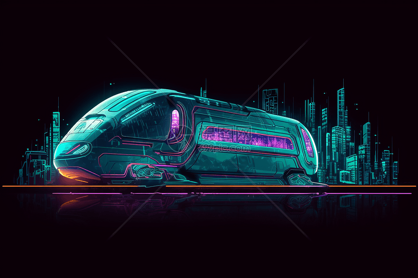 未来城市的超环列车图片