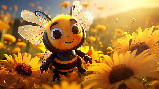 花丛里的小蜜蜂背景图片