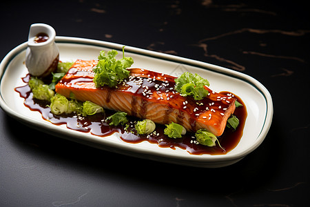 美味的日式照烧鲑鱼图片