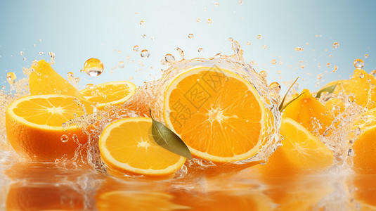 水分充足的橙子背景图片