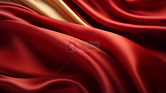 丝滑的红色丝绸图片