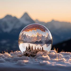 雪山的水晶球图片