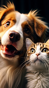 猫和狗的凝视图片
