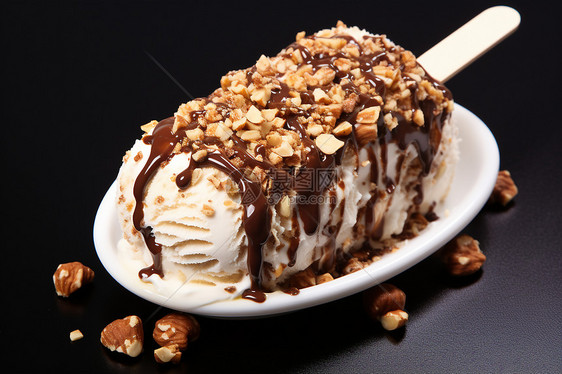 榛子巧克力冰淇淋图片