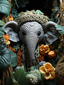 精美的大象玩具产品背景图片