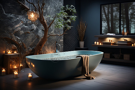 浪漫的浴缸图片