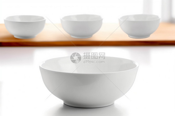 白色的瓷碗配图片