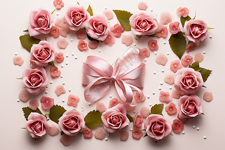 粉色玫瑰的背景素材图片