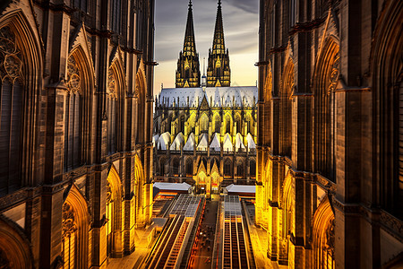 德国景色古典的科隆大教堂背景