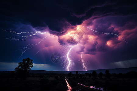 电闪雷鸣的天气图片