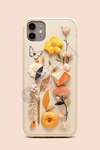 蝴蝶元素花卉植物手机壳背景
